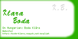klara boda business card
