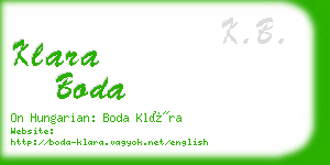 klara boda business card